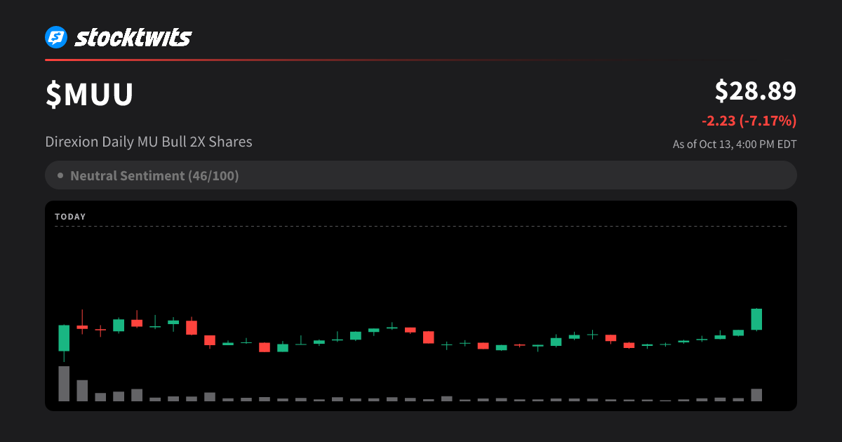 MUU: Direxion Daily MU Bull 2X Shares Latest Stock Price, Analysis ...